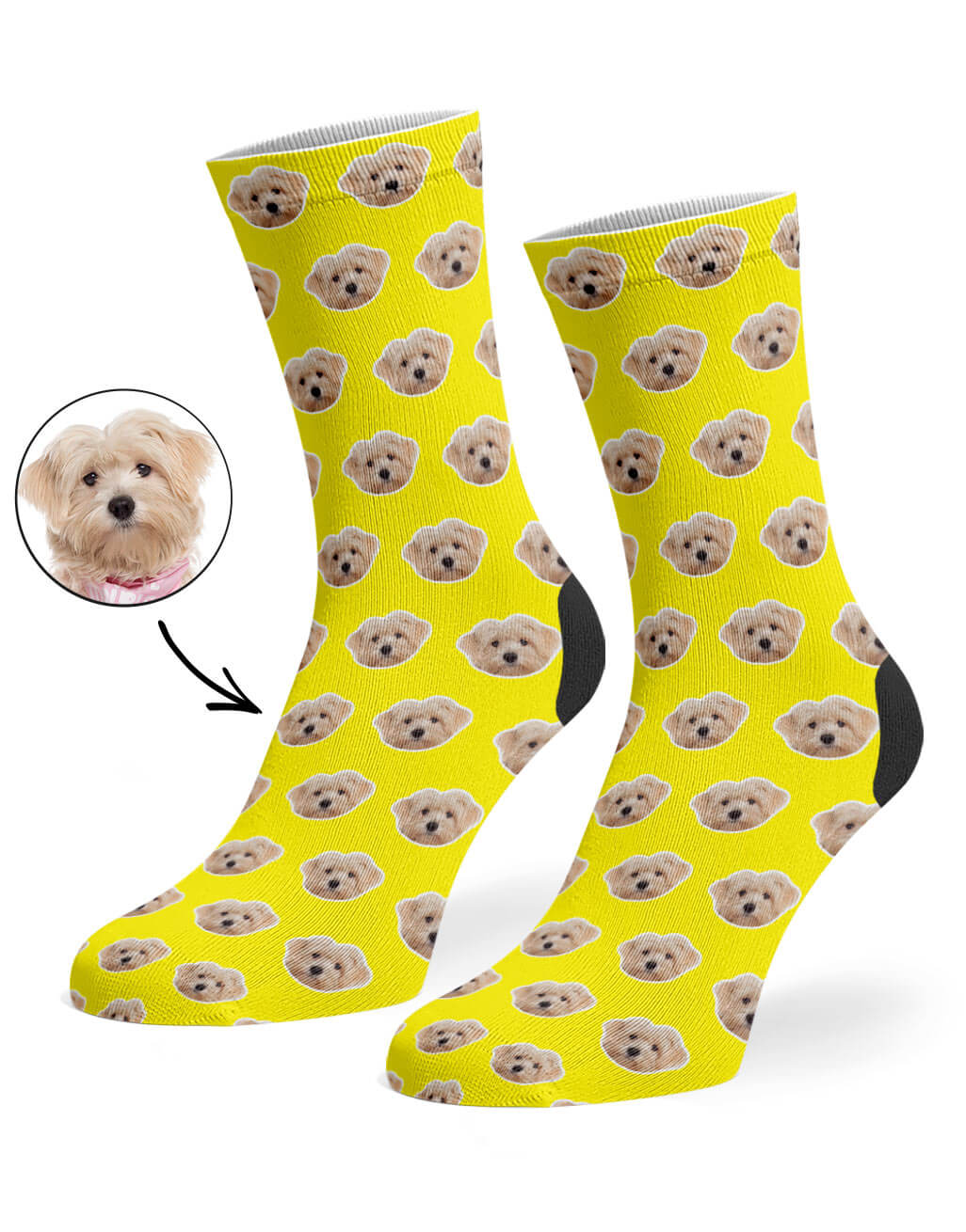 My Dog Pattern Yellow Socks