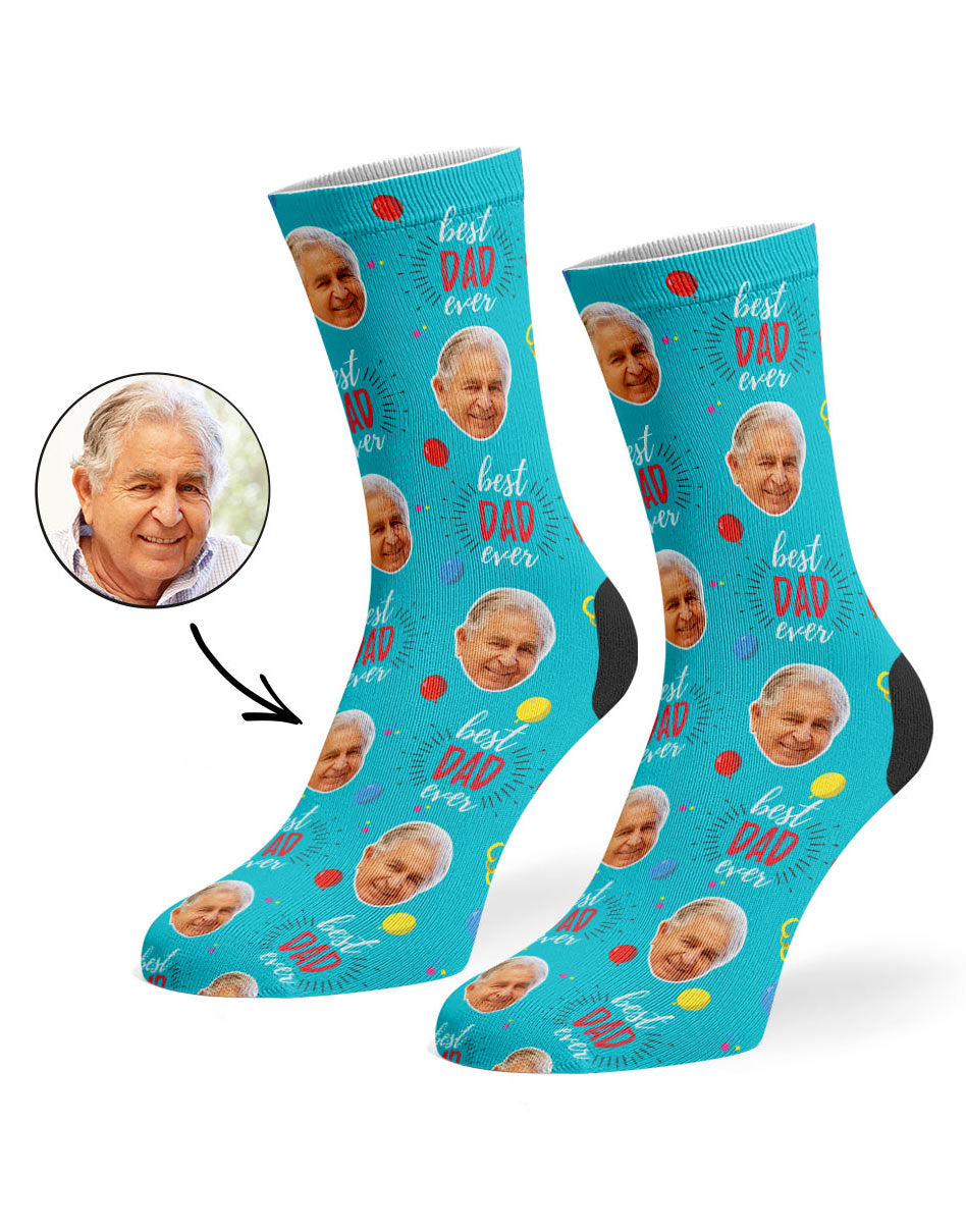 His Face On Balloons Best Dad Socks