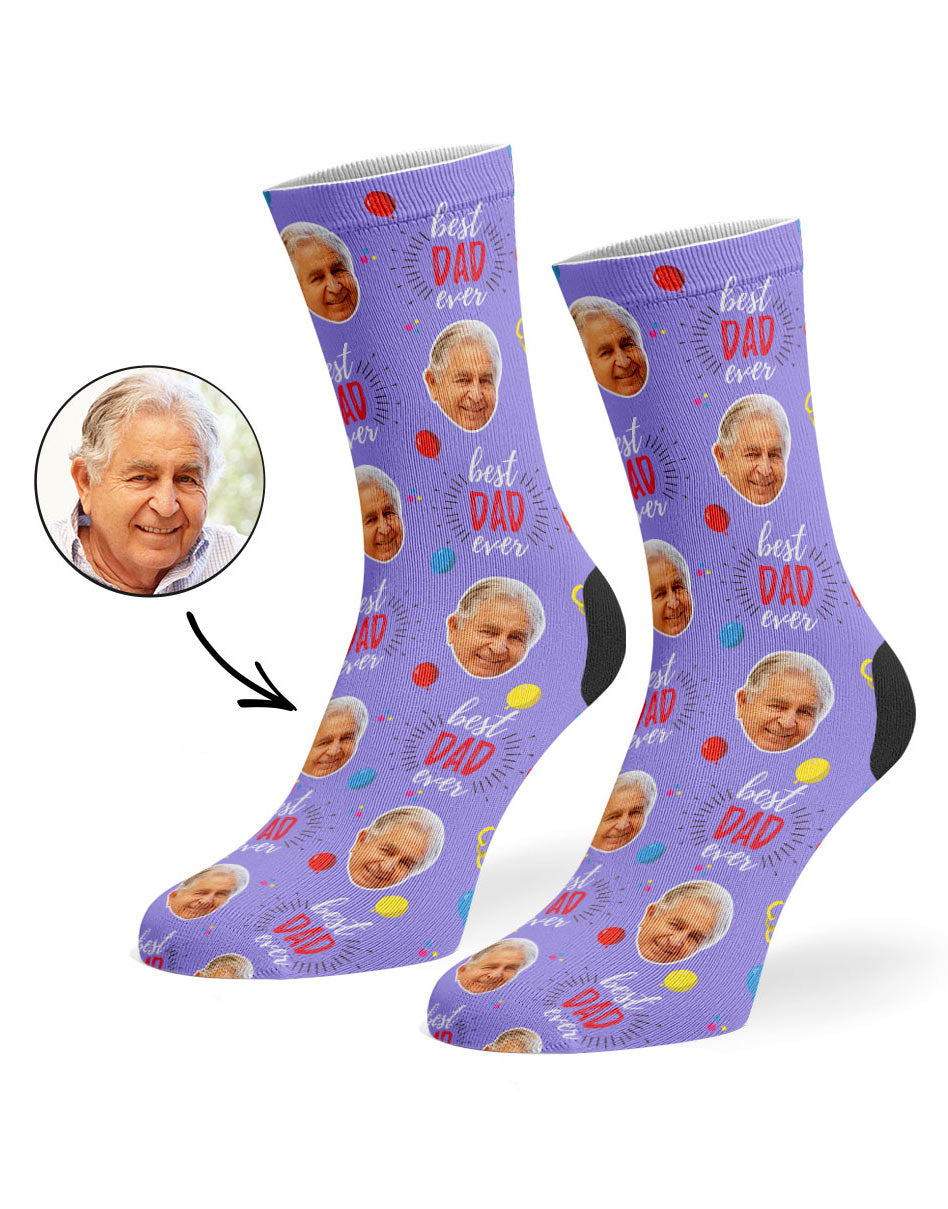 Balloons Best Dad Custom Face Socks