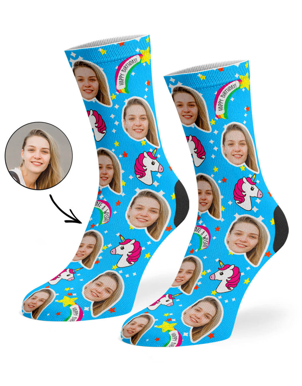 Customisable Unicorn Birthday Socks