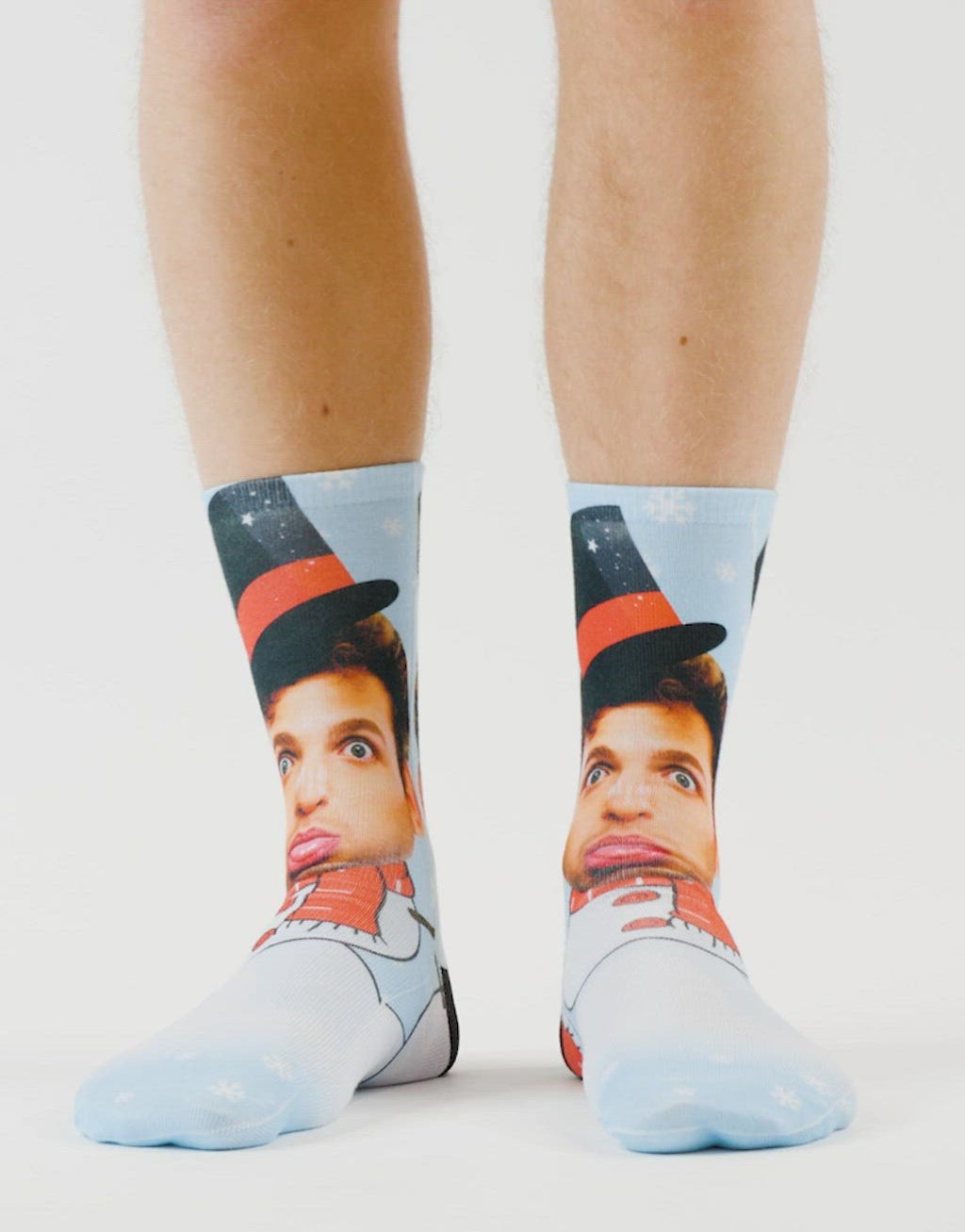 Snowman Face Photo Socks