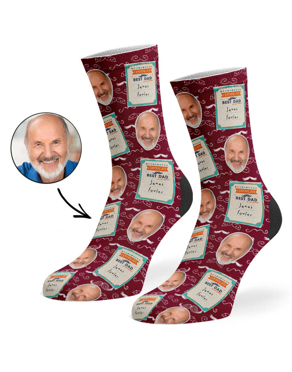 Dad Certificate Photo Socks