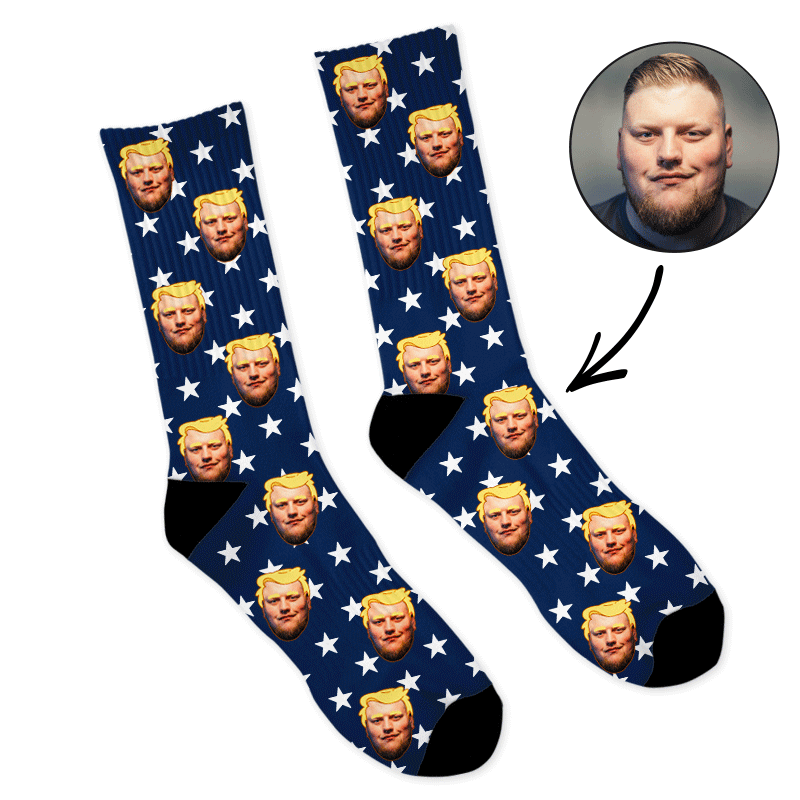 Personalised Trump Star Face Socks