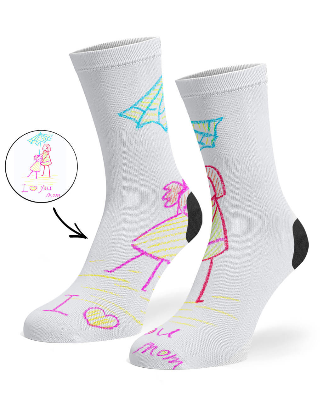 Your Drawing On Socks