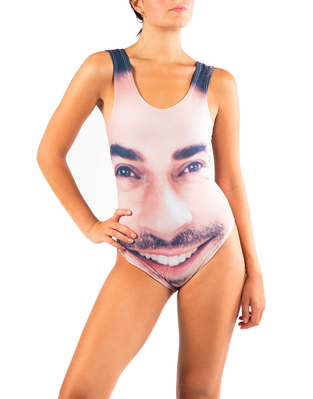 Personalised face swimming costume on sale