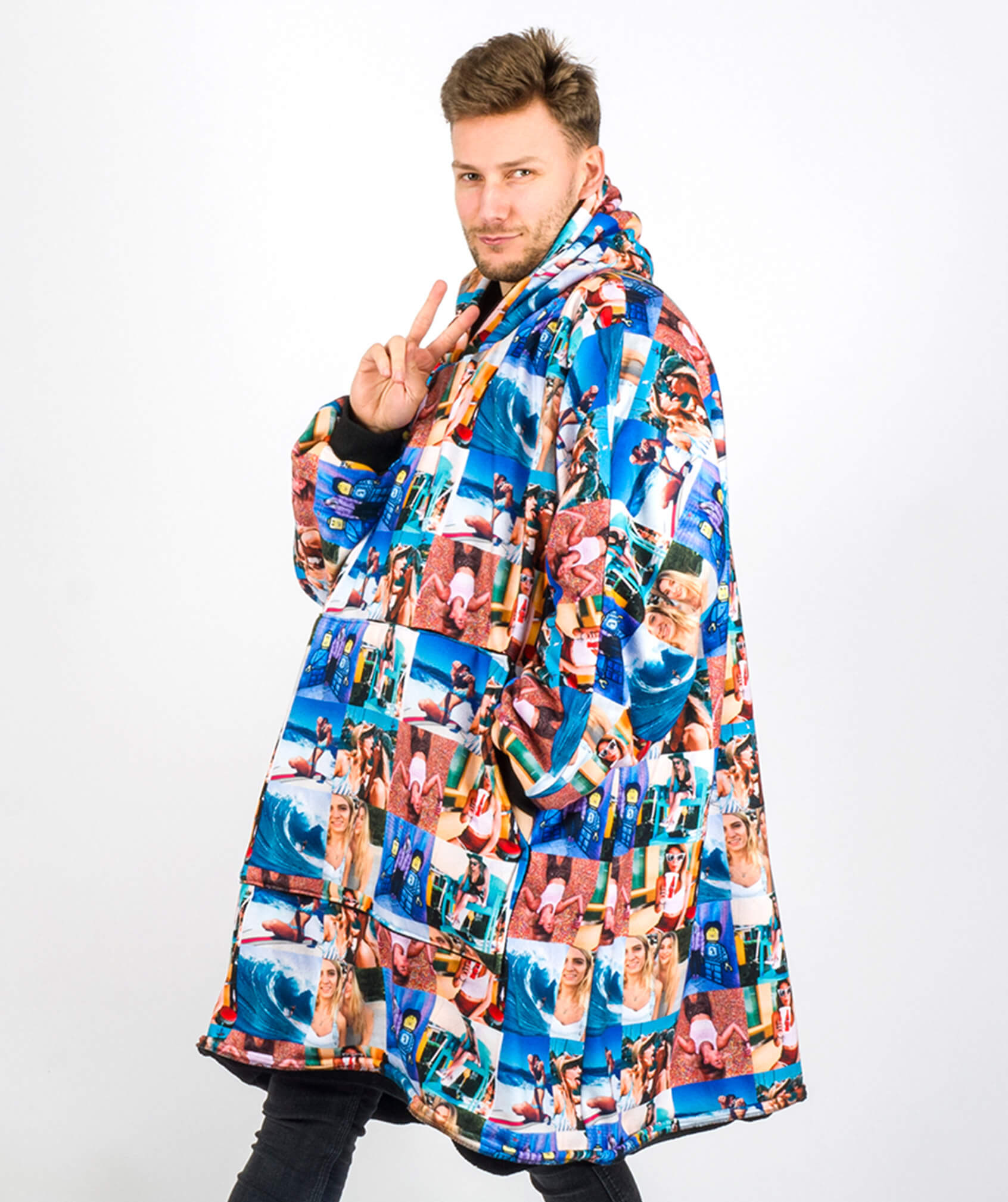 Photo Collage Hoodie Blanket