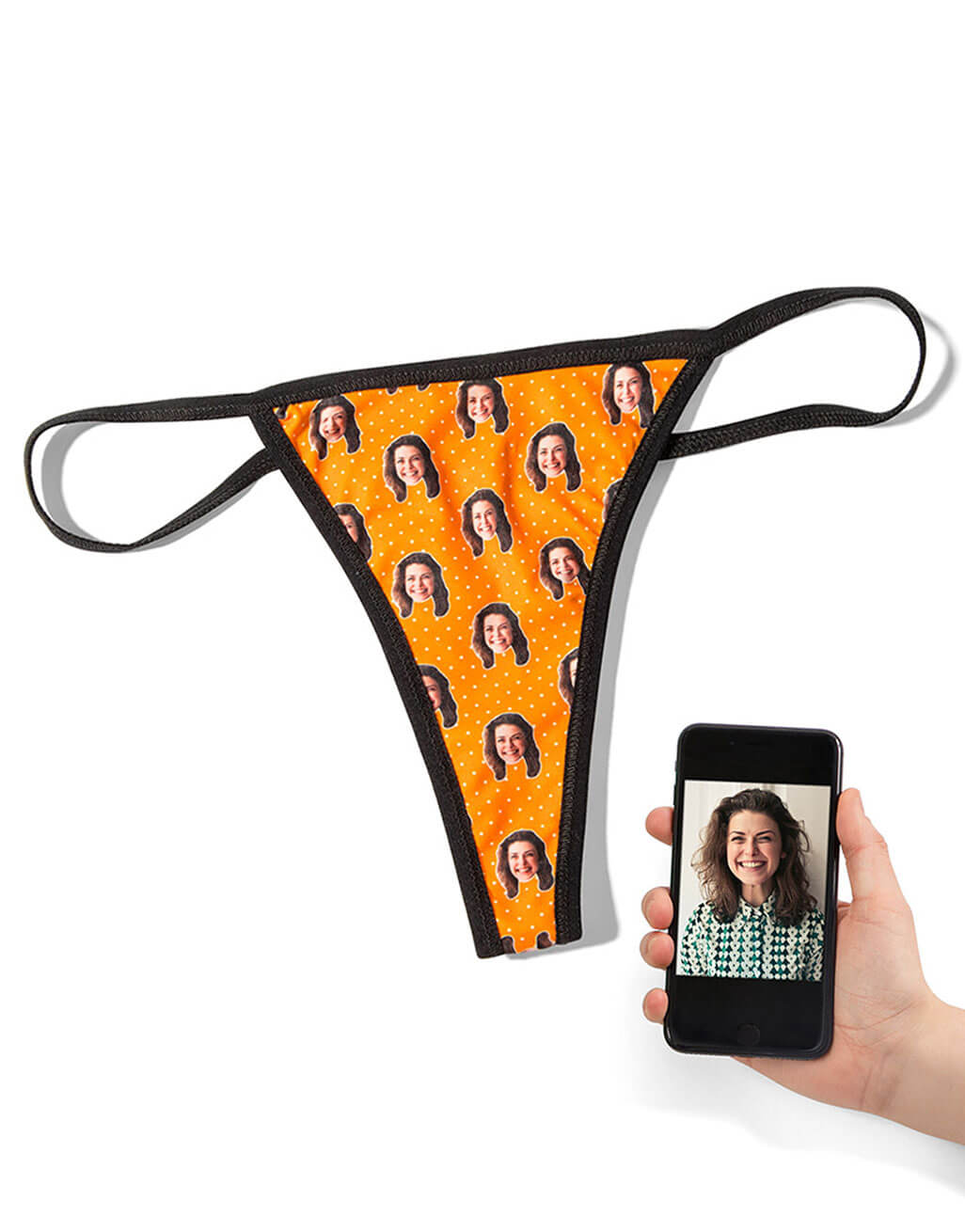 Personalised Polka Face Thong